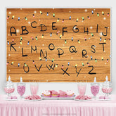 Lofaris Brown Wood And Colourful String Letter Birthday Backdrop
